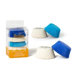 Cápsulas Cupcakes Blancas, Celestes y Azules 75 uds