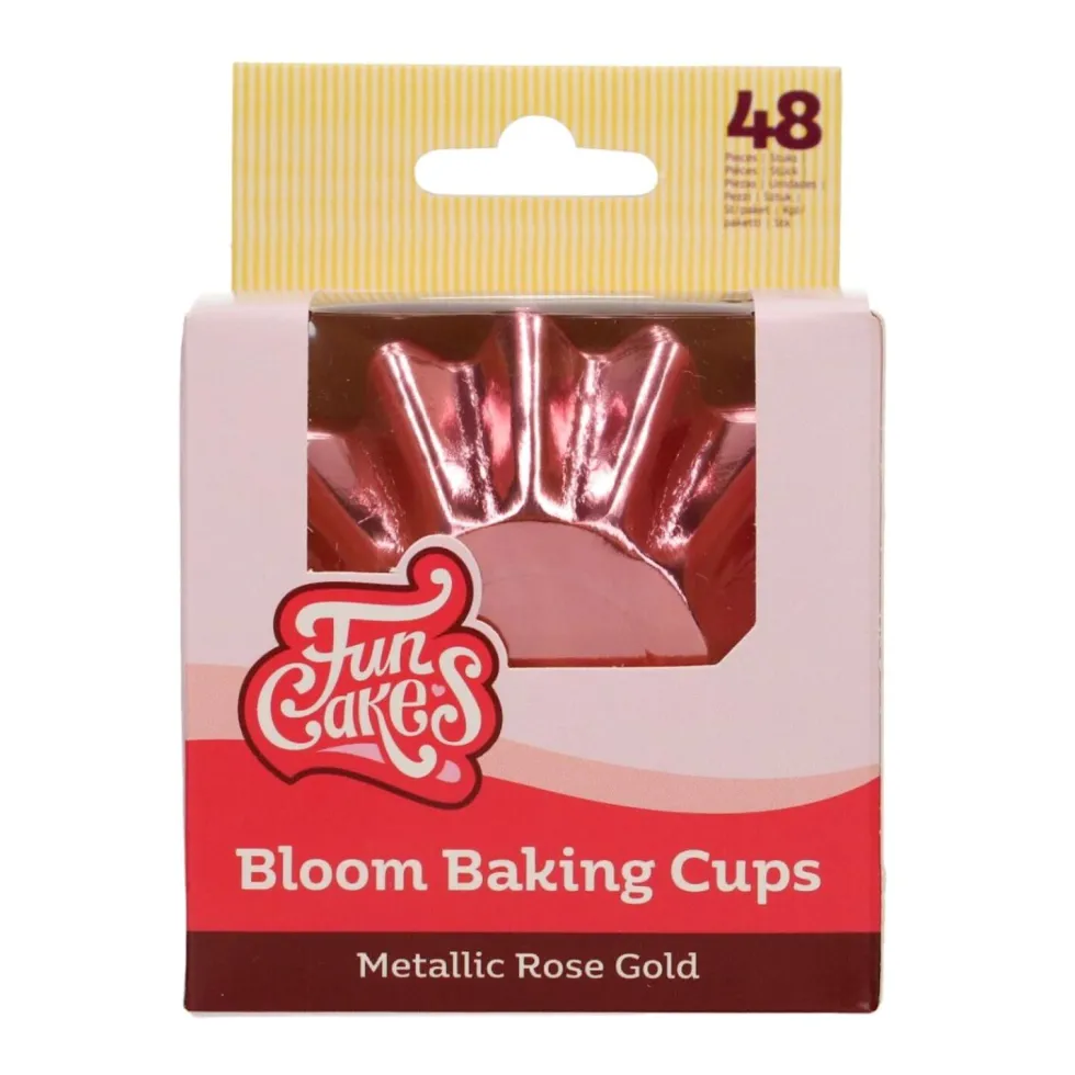 Cápsulas Cupcakes Bloom Oro Rosado Metálico 48 ud - Funcakes