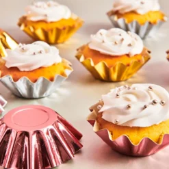 Cápsulas Cupcakes Bloom Oro Rosado Metálico 48 ud - Funcakes