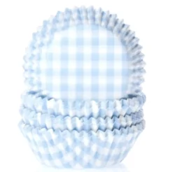 Cápsulas cupcakes Gingham Pastel Blue