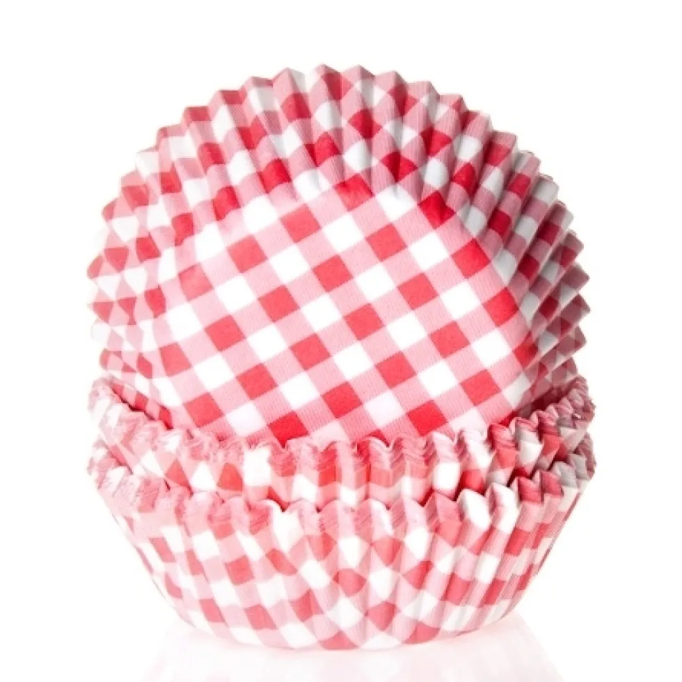 Cápsulas Cupcakes Gingham Red 50 ud - House of Marie