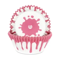 Cápsulas Cupcake Goteo Rosa 50 ud - House of Marie