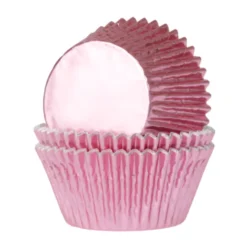 Cápsulas Cupcake Metalizadas Rosa Bebé 24 ud - House of Marie