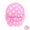 Cápsulas Cupcake Rosa Bebé con Lunares - 24 Unidades