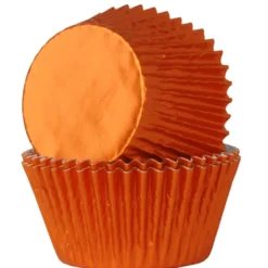 Cápsulas Cupcakes Naranja Metalizado 24 ud - House of Marie