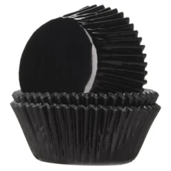 Cápsulas cupcakes Negro metalizado