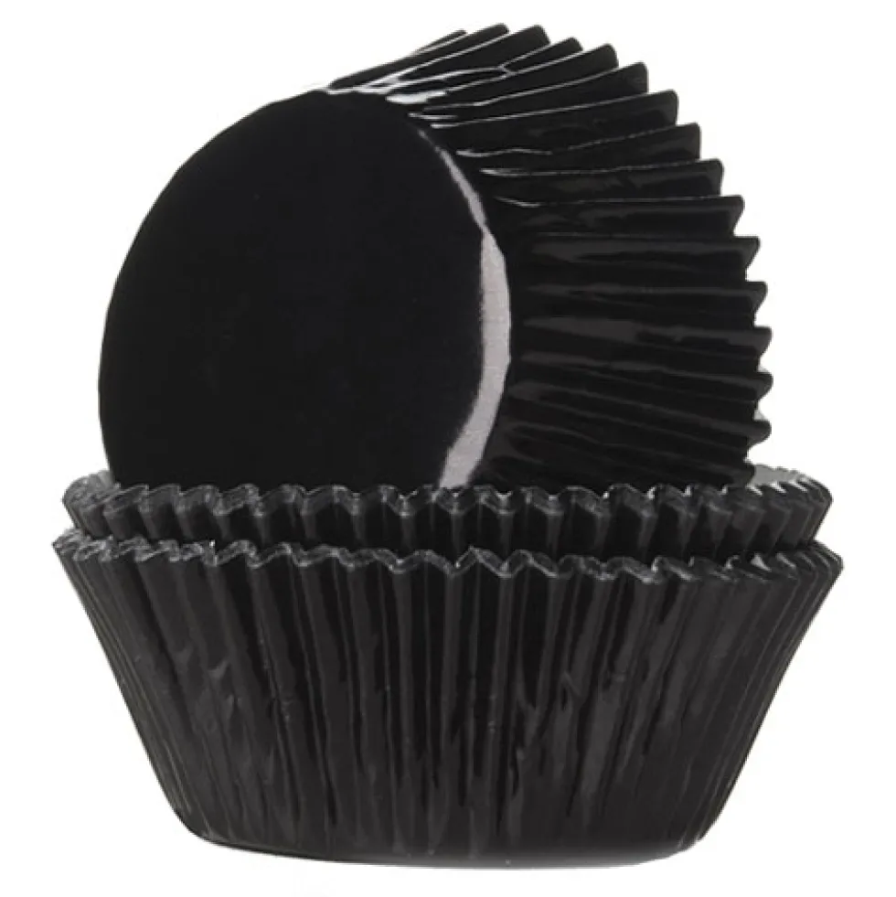 Cápsulas cupcakes Negro metalizado