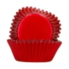 Cápsulas Cupcakes Papel Aluminio Rojo Metálico 48 ud - Funcakes