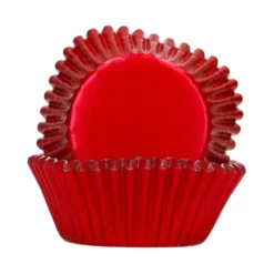 Cápsulas Cupcakes Papel Aluminio Rojo Metálico 48 ud - Funcakes