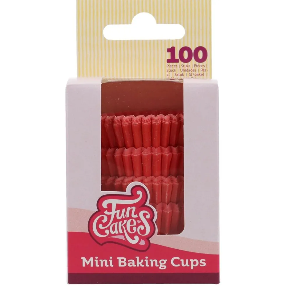 100 Cápsulas Mini Cupcakes Rojas - Funcakes
