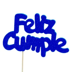 Decoración para Tarta Feliz Cumple Azul Marino
