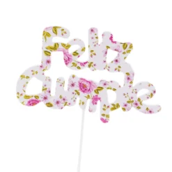 Decoración para tarta Feliz Cumple Flores