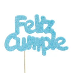 Decoración para Tarta Feliz Cumple Azul Claro