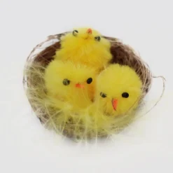 Decoración Pollitos de Pascua en Nido 3,5 cm