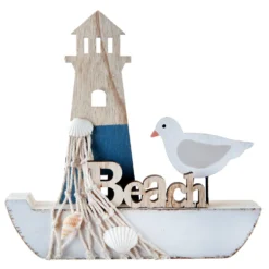 Decoración Barco y Faro 15 cm