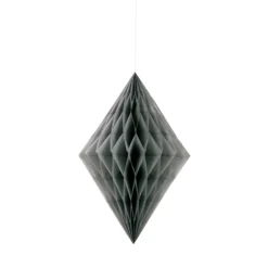 Decoración Colgante Rombo Plata 35 cm