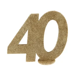 Decoración Para Tarta 40 Años Oro 10 cm