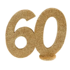 Decoración Para Tarta 60 años Oro 10 cm
