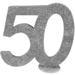 Decoración para Tarta 50 años plata 10 cm