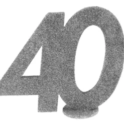 Decoración para Tarta 40 años plata 10 cm