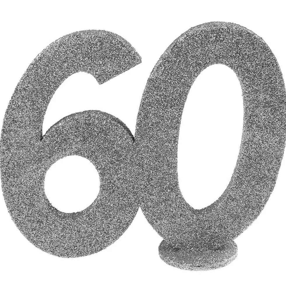 Decoración para Tarta 60 Años Plata 10 cm