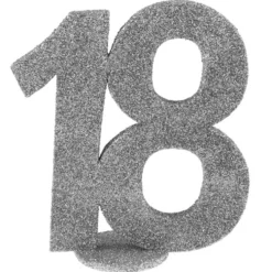 Decoración para Tarta 18 años plata 10 cm
