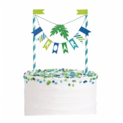 Decoración para Tarta Banderines Dinosaurio