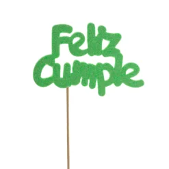 Decoración para Tarta Feliz Cumple Verde