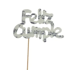 Decoración para tarta Feliz Cumple Música