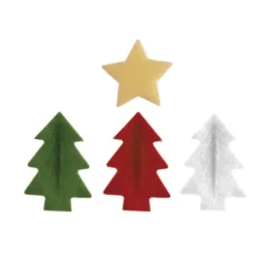 Decoraciones Comestibles de Oblea Abetos y Estrellas - 26 pcs
