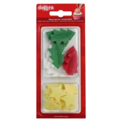 Decoraciones Comestibles de Oblea Abetos y Estrellas - 26 pcs
