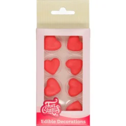 Decoraciones de Azúcar Corazones Rojos 8 ud