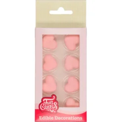 Decoraciones de Azúcar Corazones Rosas 8 ud