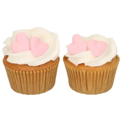 Decoraciones de Azúcar Corazones Rosas 8 ud