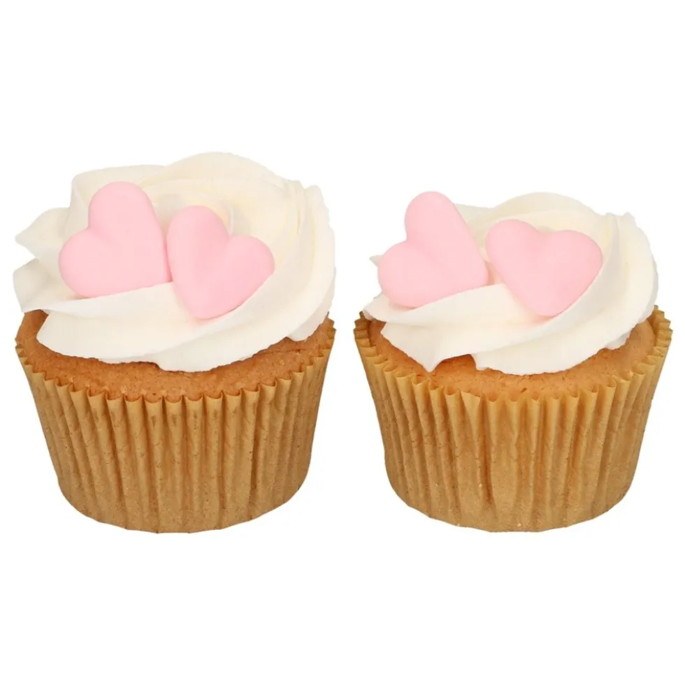 Decoraciones de Azúcar Corazones Rosas 8 ud