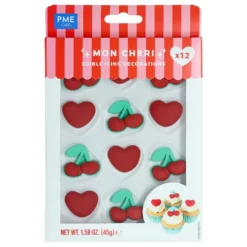 Decoraciones de Azúcar Corazones y Cerezas 12 ud - PME