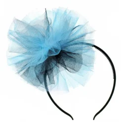 Diadema Decoración de Tul Negro y Azul