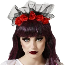 Diadema Catrina Rosas Rojas