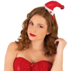 Diadema Gorro Mamá Noel con Cascabel