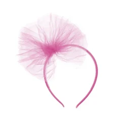 Diadema Lazo de Tul Fucsia