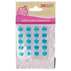 Diamantes Comestibles de Gelatina Azul Cielo 20 ud - Funcakes
