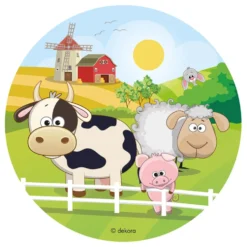 Disco de Oblea Animales de la Granja 20 cm