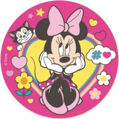 Disco de Oblea Minnie Mouse Corazón 20 cm