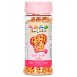 Estrellas Abiertas Doradas de Azúcar 50 gr - FunCakes