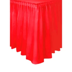 Falda de Plástico para Mesa Roja