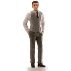 Figura de Boda Hombre con Chaleco Gris 16 cm