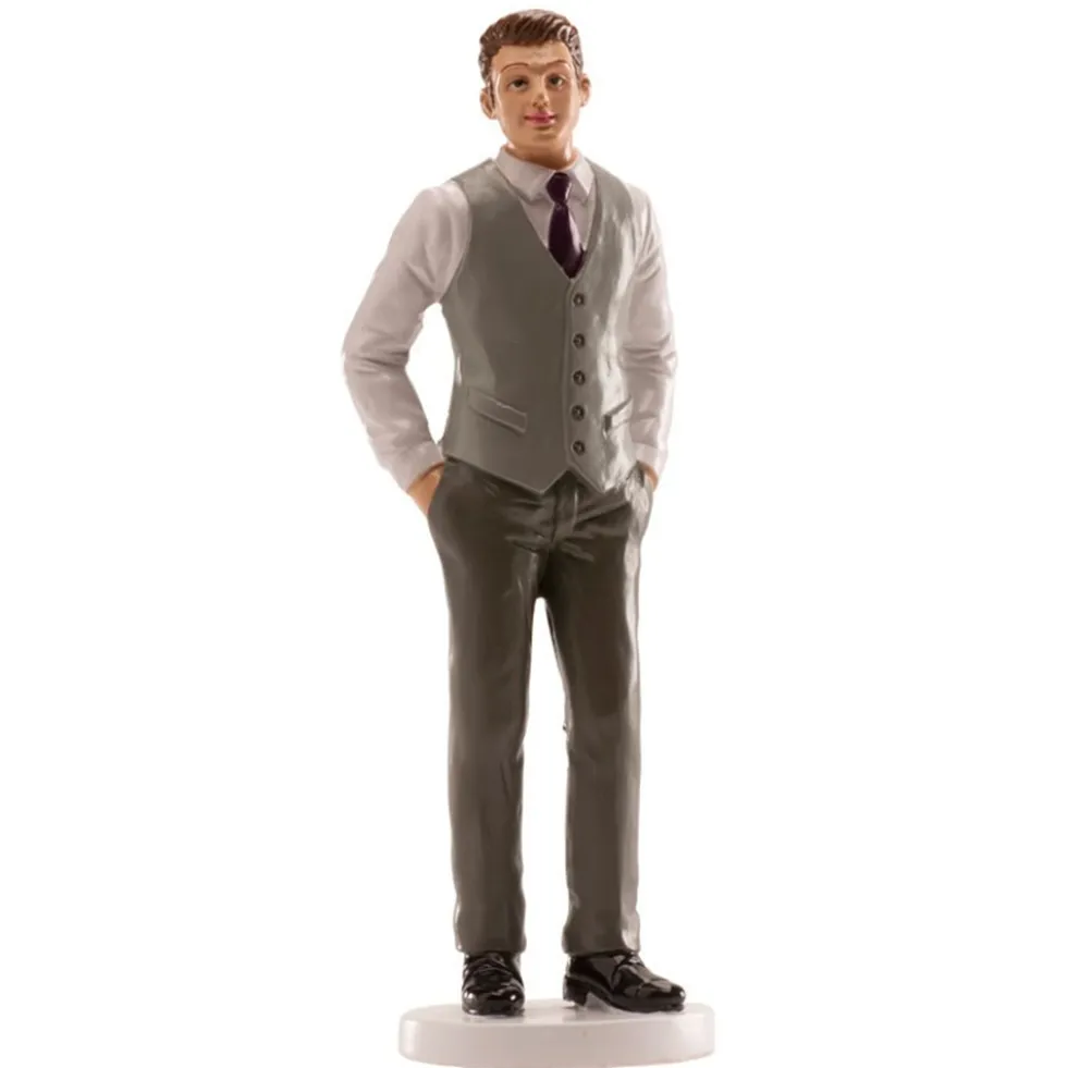 Figura de Boda Hombre con Chaleco Gris 16 cm