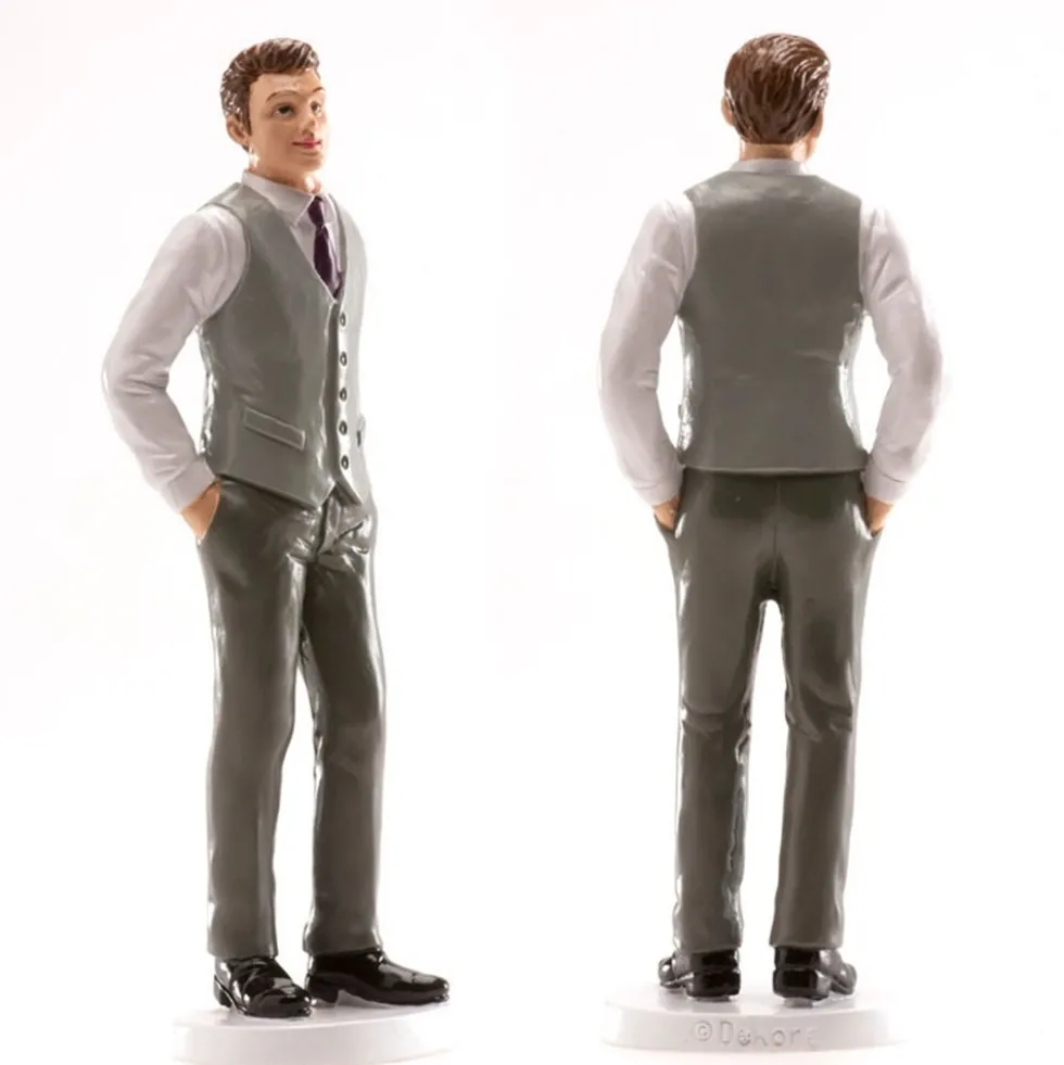 Figura de Boda Hombre con Chaleco Gris 16 cm