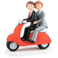 Figura para Tarta Chicos en Moto 17 cm