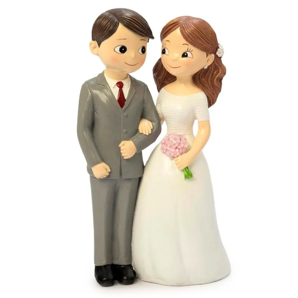Figura para Tarta de Boda Novio y Novia Estilo Clásico 16 cm